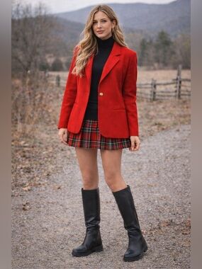 Vintage 100% Wool Red Blazer or Sport Coat (10p)